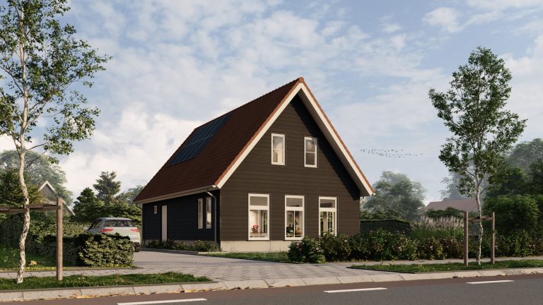 Houten recreatiewoning in gewenste stijl