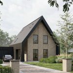 Afbeelding Houten woning met stenen buitenmuur